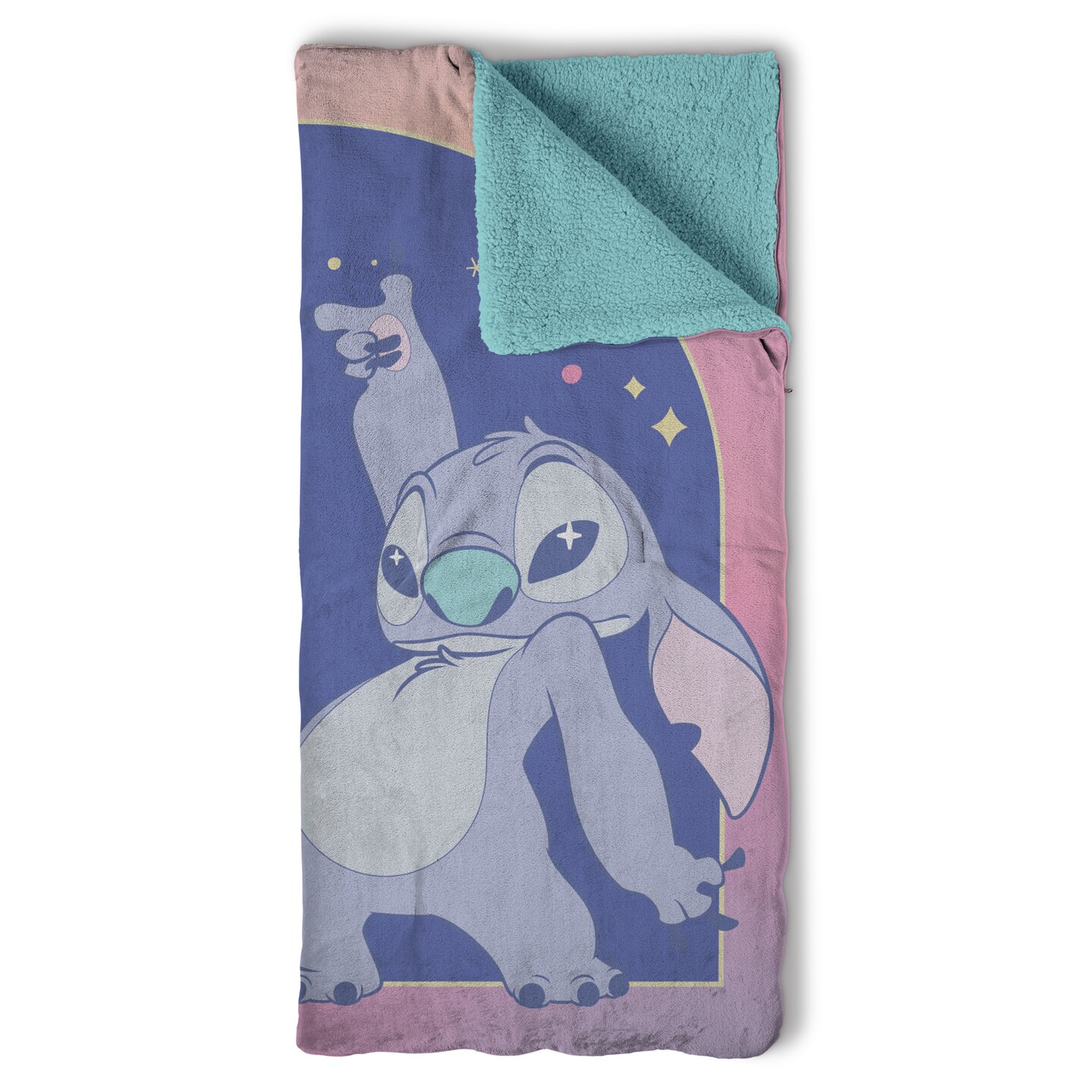 Disney Lilo and Stitch Weird Alien Silk Touch Throw Blanket Sherpa Slumber Bag 27&#xD7;56 Inches