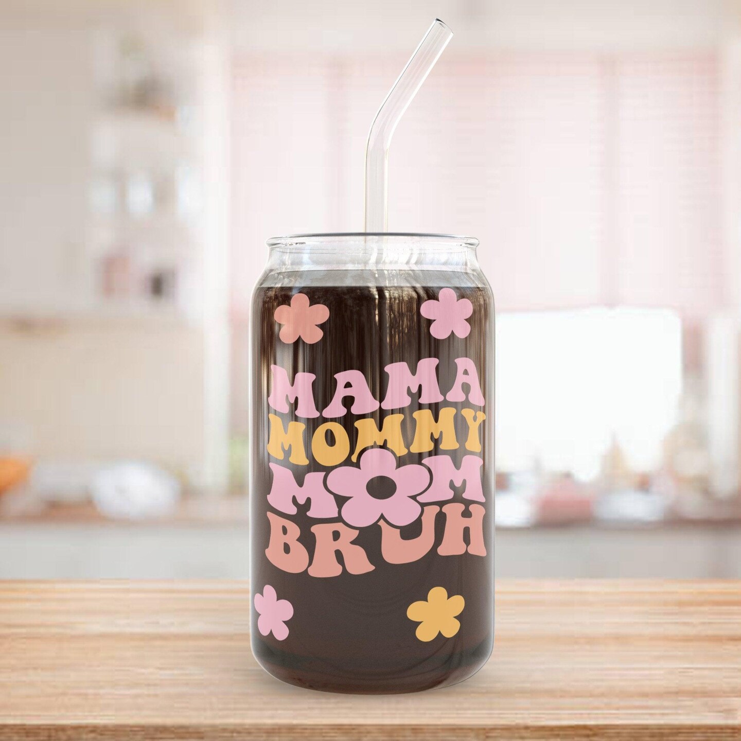 Mama Mommy Mom Bruh Iced Coffee Cup for Mothers - Great Gift for Her on Mothers  Day, Birthdays, Christmas and More - 16oz Glass Cup Tumbler | MakerPlace by  Michaels