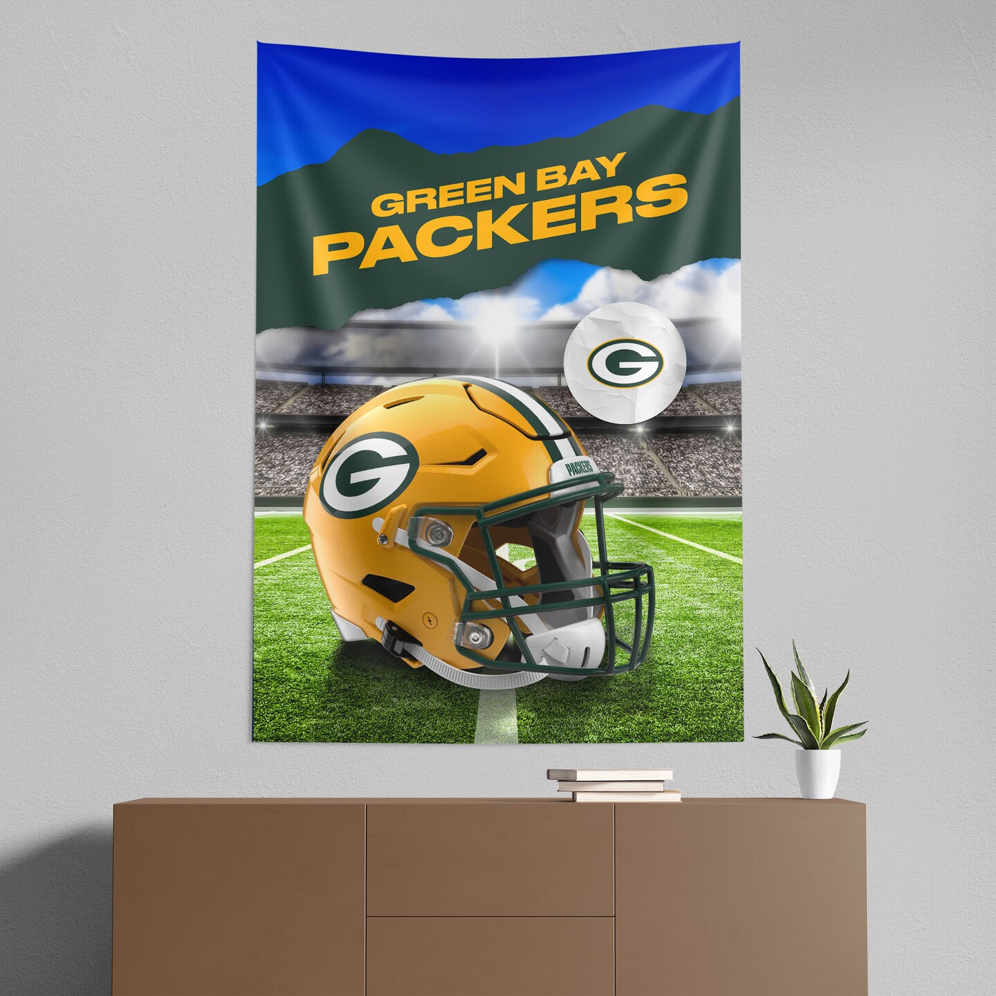 Green Bay Packers NFL Midfield Wall Hanging Tapestry 40 x 57 inches