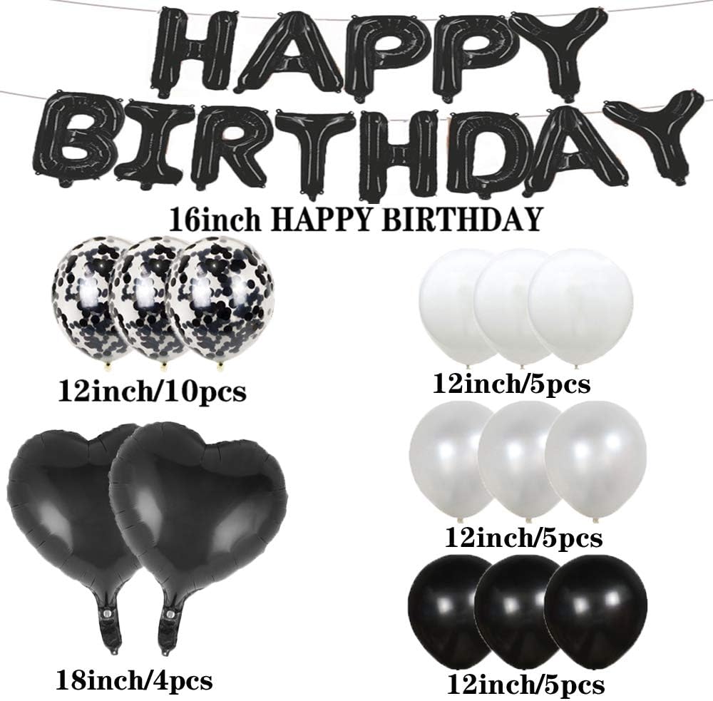 Giant 21th Birthday Balloon 21th Birthday Decorations 21 Balloon Number - 40 Inch (Black)