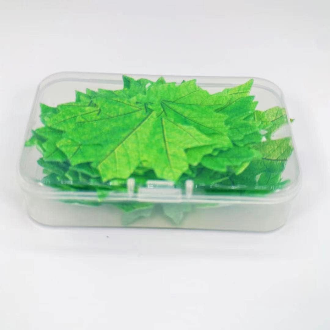 74pcs Edible Green leaves Cupcake Toppers Wafer Flowers Rice Paper Maple