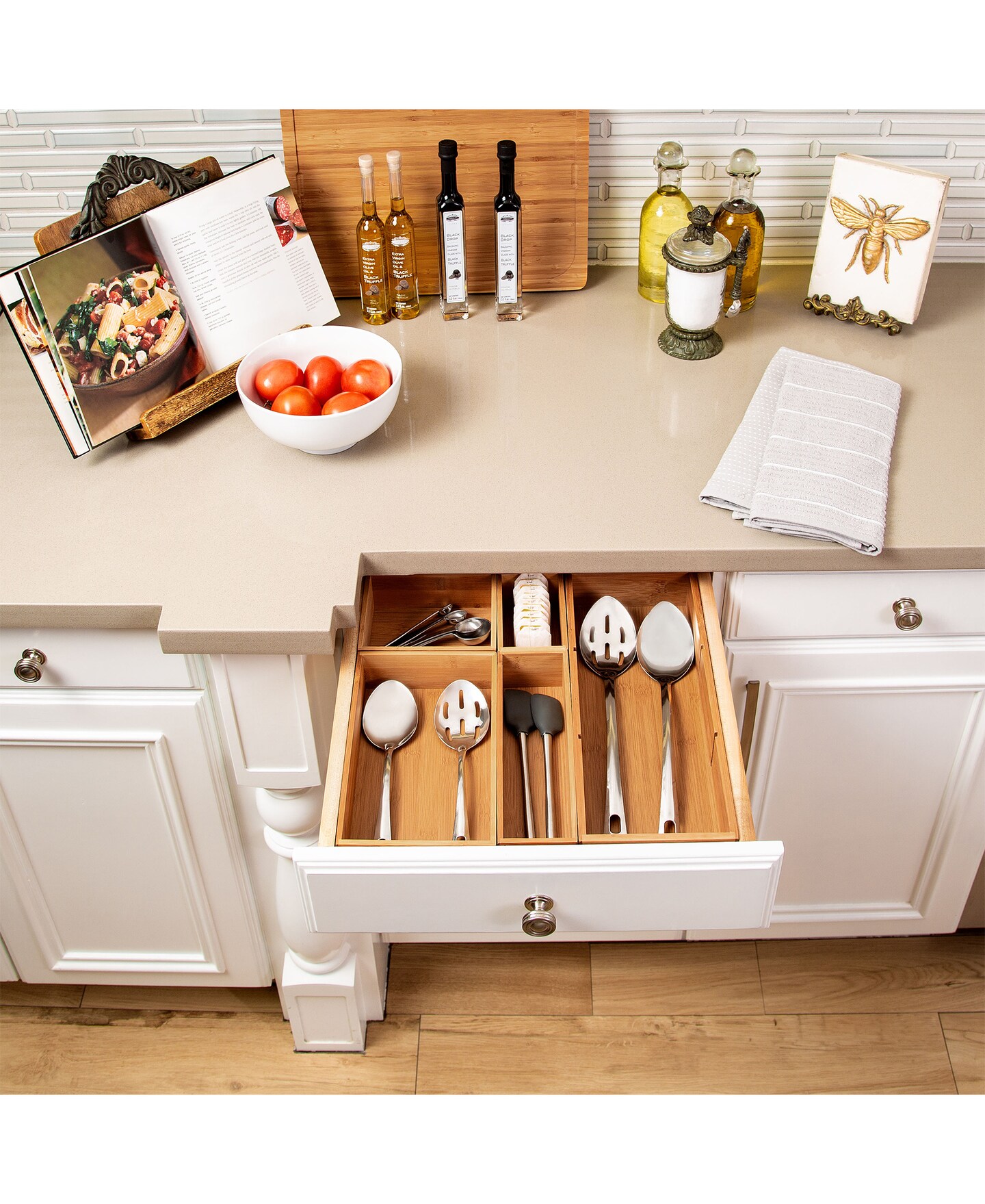 Seville Classics 5-Piece Bamboo Storage Set