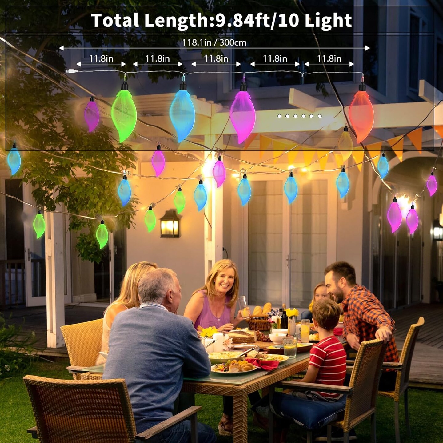 2-Pack USB LED Leaf String Lights – 9.84ft Colored Fairy Lights for Garden, Party, Wedding, and DIY Leaf-Shaped Decorations (Colored 2Pack)