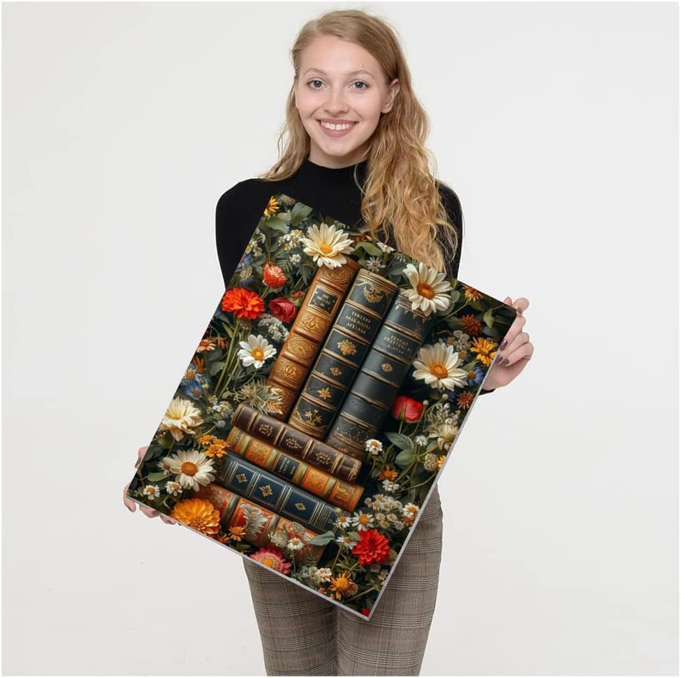 4 Pack Book Paint by Numbers Kit for Adults with Frame,12x16inch