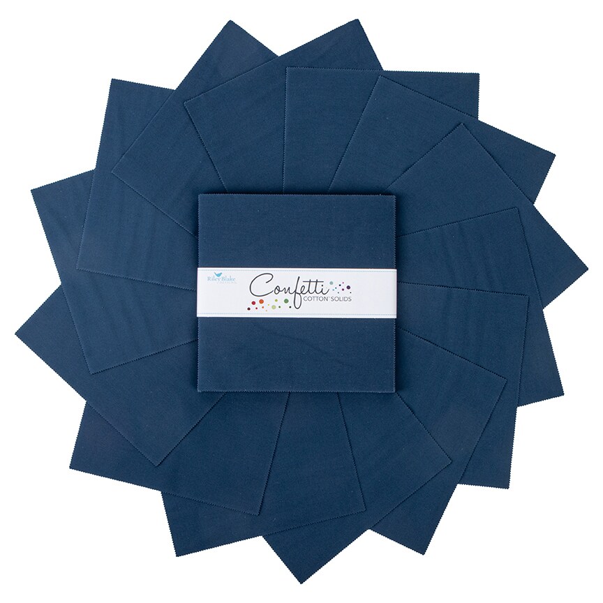 Confetti Cotton 10" Square Pack (Layer Cake / 10" Stacker) in Oxford Blue by Riley Blake (10-120-OXFORD-42)