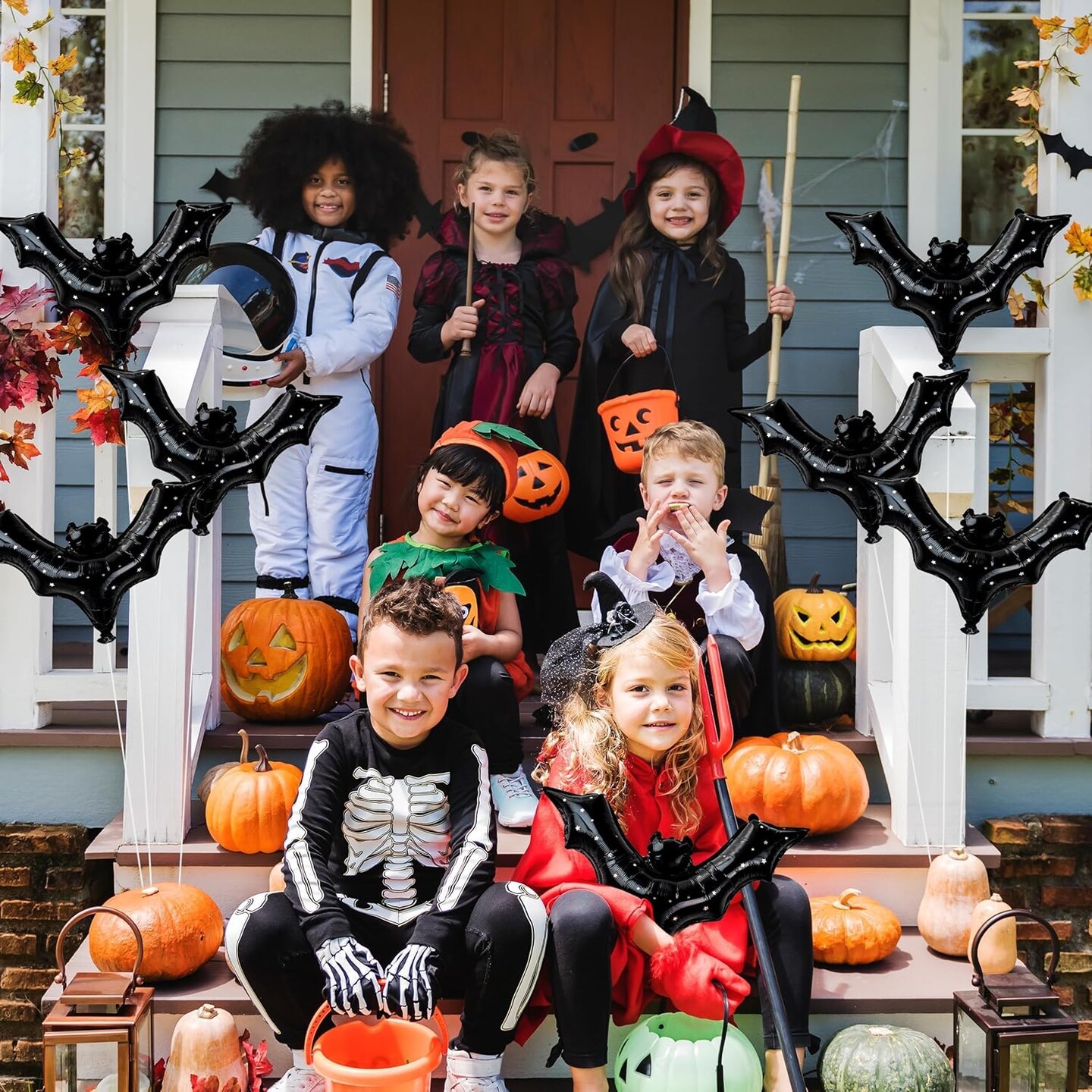 Bat Balloons Black Halloween Decorations