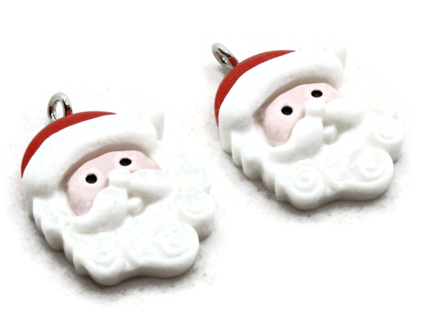 2 33mm Santa Claus Charms Miniature Cute Resin Christmas Charms