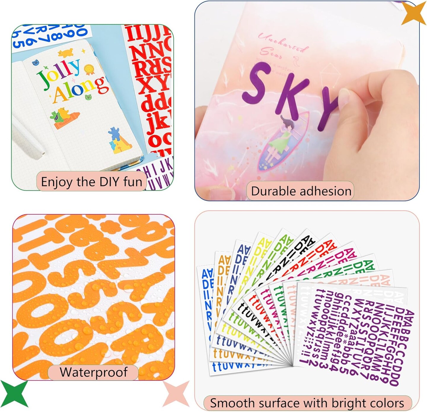 3024 Letter Stickers 24 Sheets Alphabet Number (Colorful) 9 x 7 x 0.2 inches