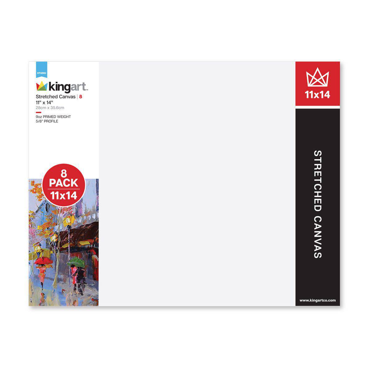 KINGART&#xAE; Stretched Canvas 11&#x22; x 14&#x22;, 8-Pack