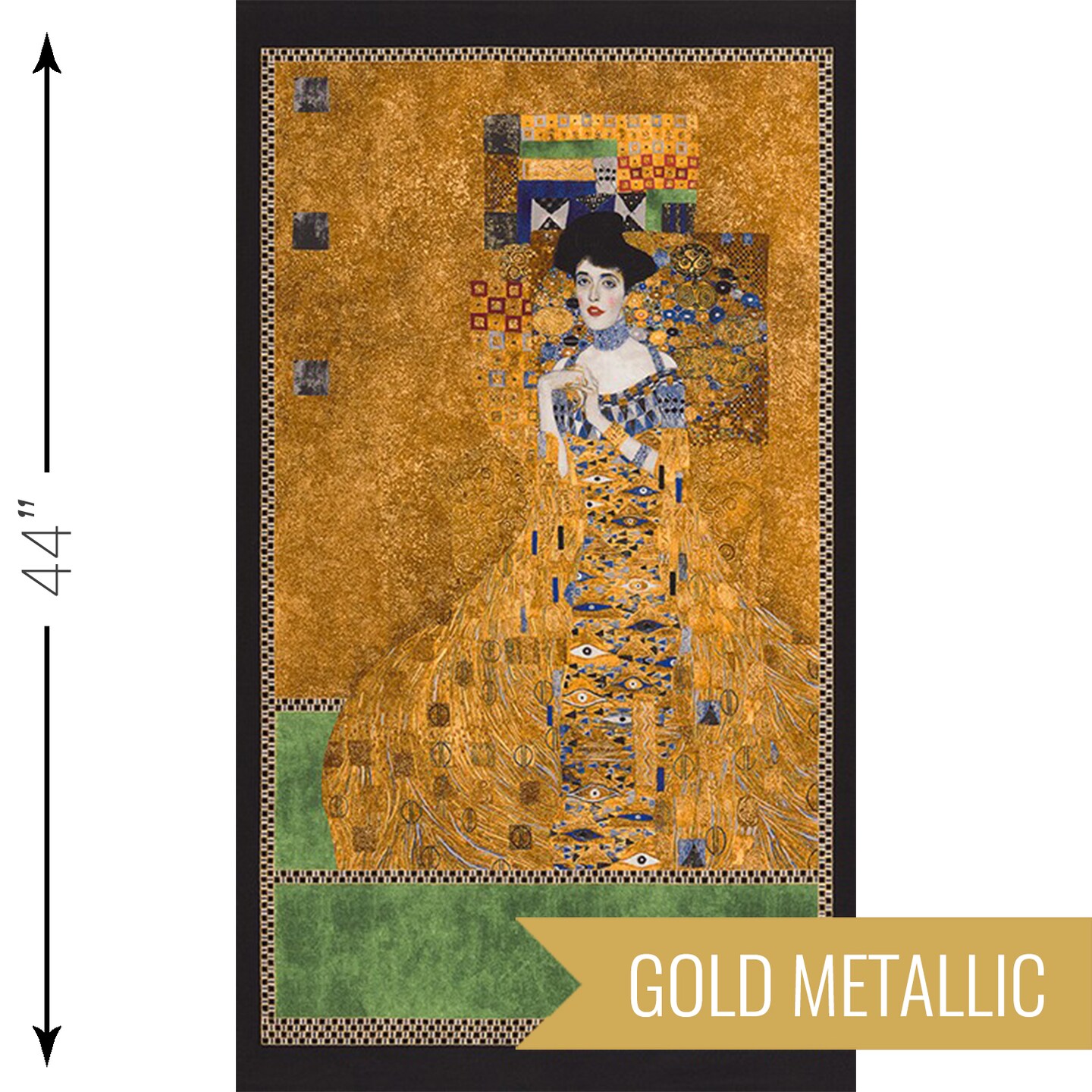 Portrait Panel in Gold Metallic (srkm-17179-133) | Gustav Klimt | Robert Kaufman