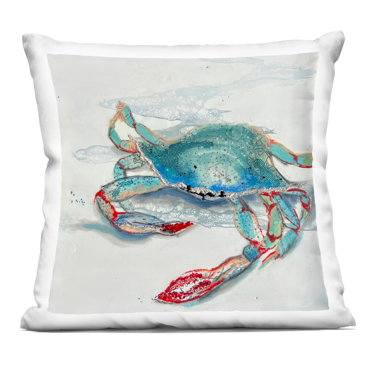 Stupell Industries Blue Crab with Abstract Motifs Decorative Printed Throw Pillow, design by Stacy Gresell, 18 x 7 x 18