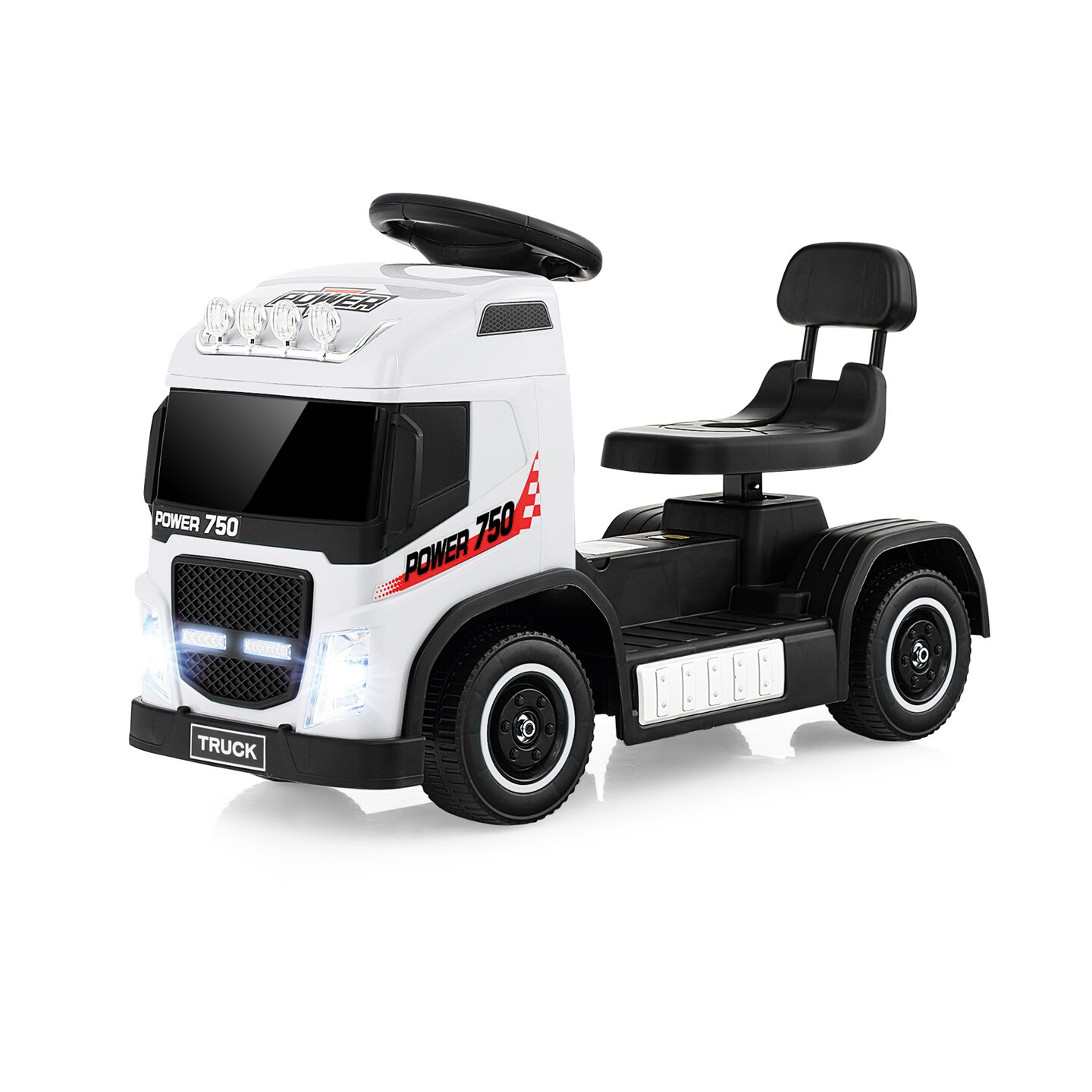 6V Kids Ride-on Truck with LED Lights, Adjustable Seat, and Music for Toddlers