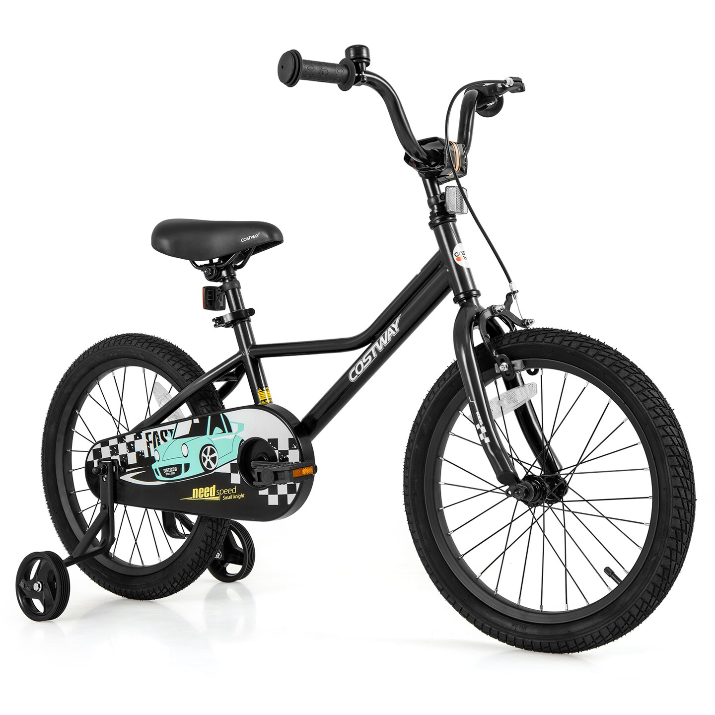 Children’s Bicycle with Hand and Coaster Brake Adjustable Saddle Steel Frame Ideal for Boys and Girls