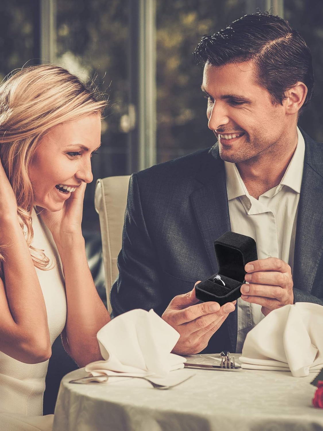 12 Pcs Velvet Ring Box Jewelry Case – Mini Square Ring & Earring Gift Boxes for Engagement, Wedding, Valentine’s Day, Anniversary, Birthday (Black)