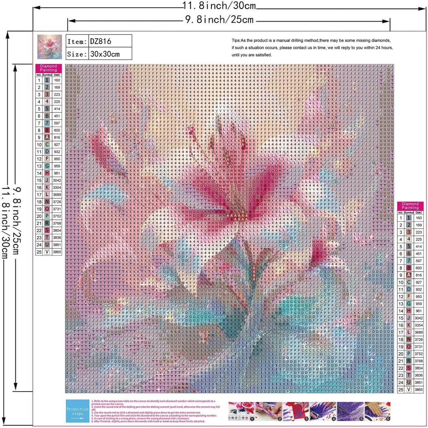 5D Diamond Painting Kits for Adults,Pink Flowers Diamond Art Kits for Adults Beginner,DIY Full Drill Diamond Dot Gem Art Kits for Adults Beginners,Wall Home Decor