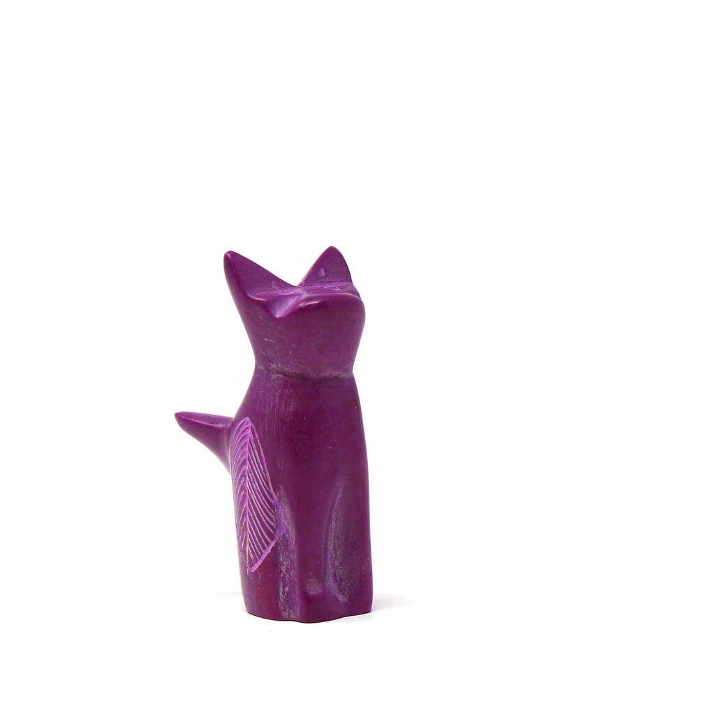 Soapstone Mini Sitting Cats Figurines Pack of 5 Assorted Colors Decor Gift