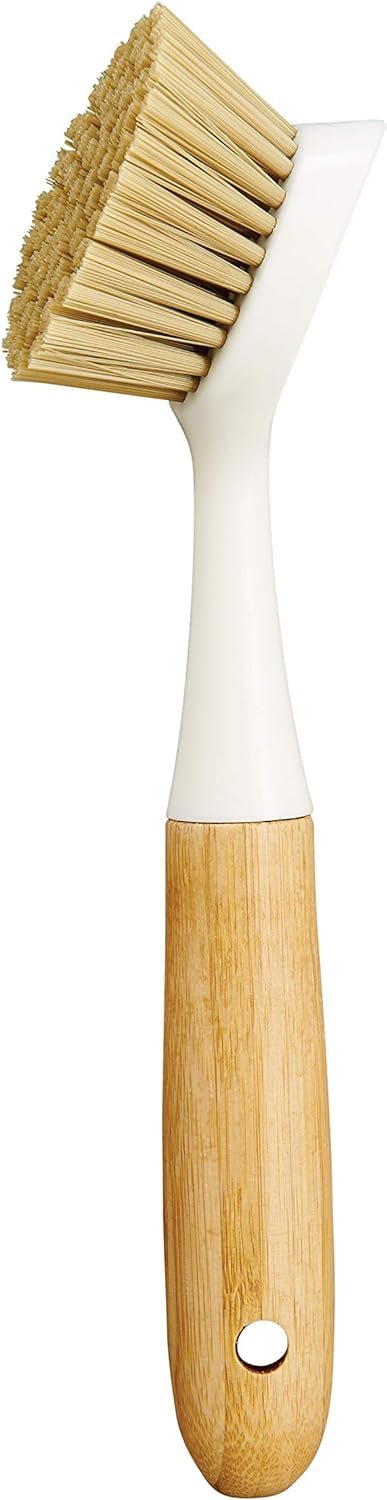 HIC Kitchen Dish Scrubbing Brush, Bamboo with Non-Scratch Bristles