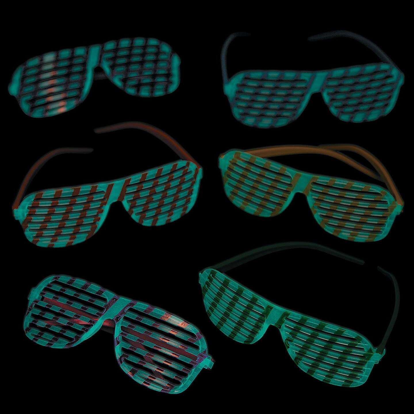 Kids Bright Color Glow-in-the-Dark Shutter Glasses 12 Pieces