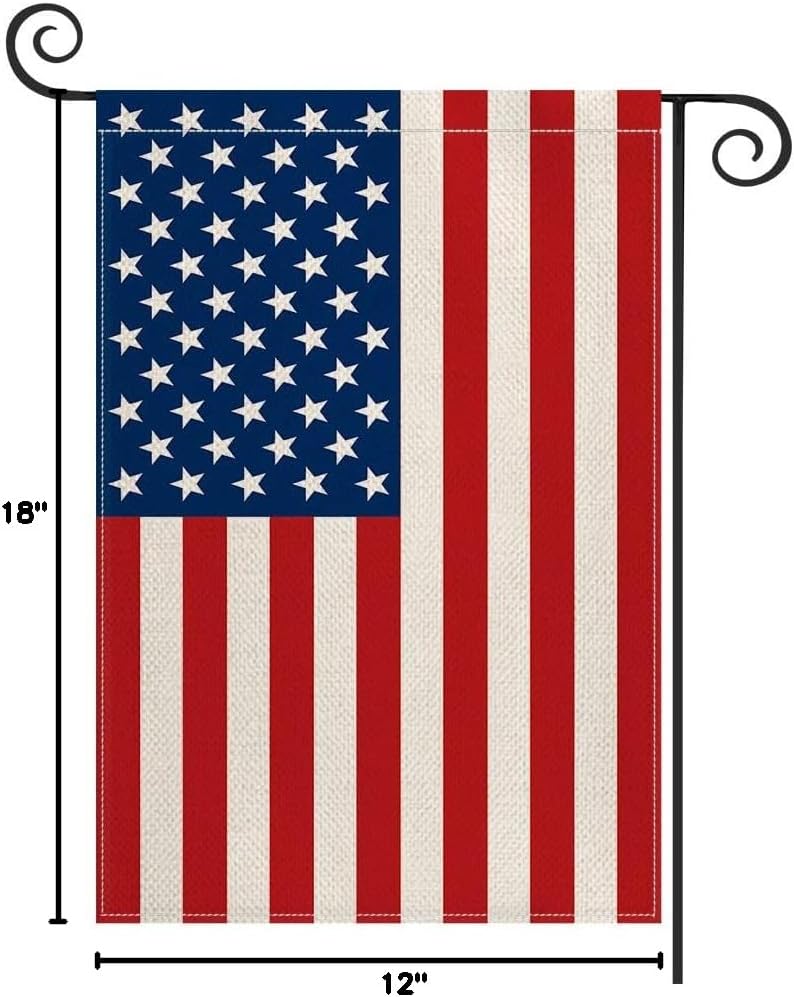 4th of July Patriotic Memorial Day Garden Flag 12x18 Inch