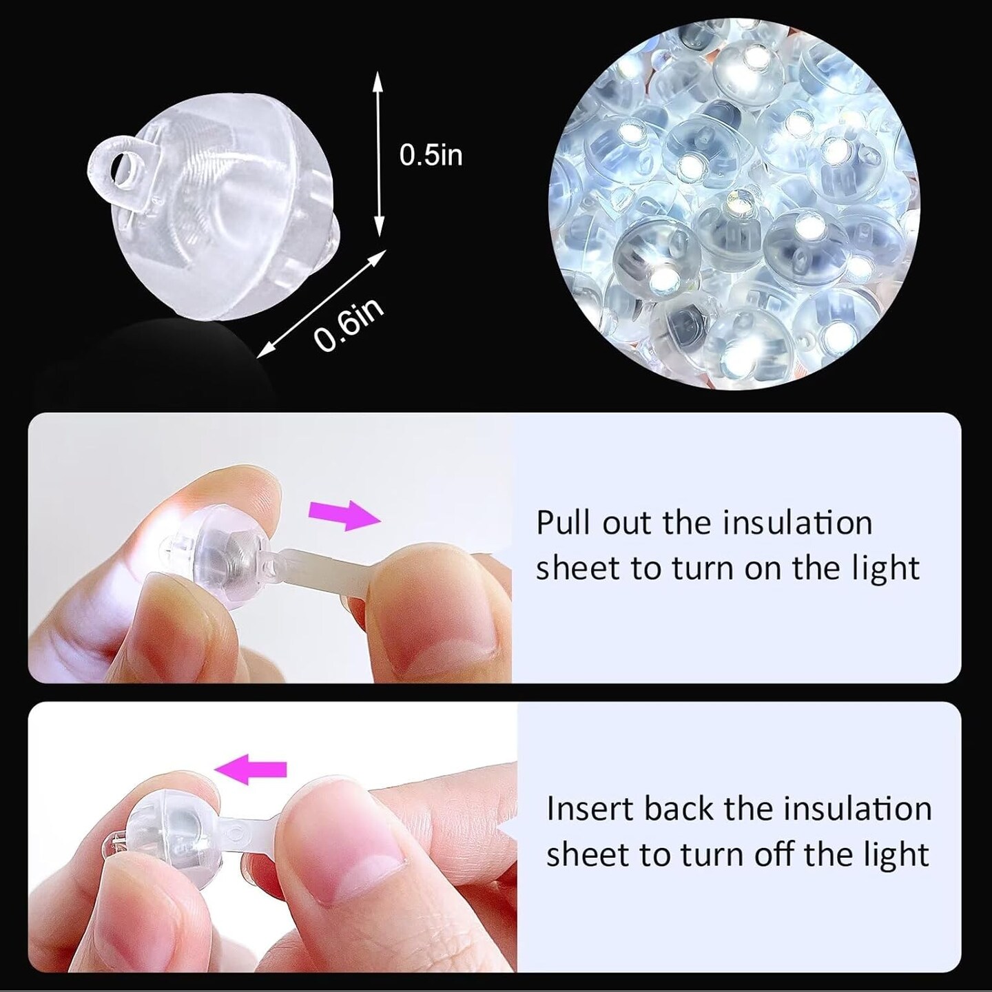 100Pcs Balloon Lights with Lanyard, Long Standby Time Mini Ball Lights for Party Decorations, Paper Lantern, Easter Eggs, Birthday Party, Halloween Christmas Decoration (Glow steadily White)