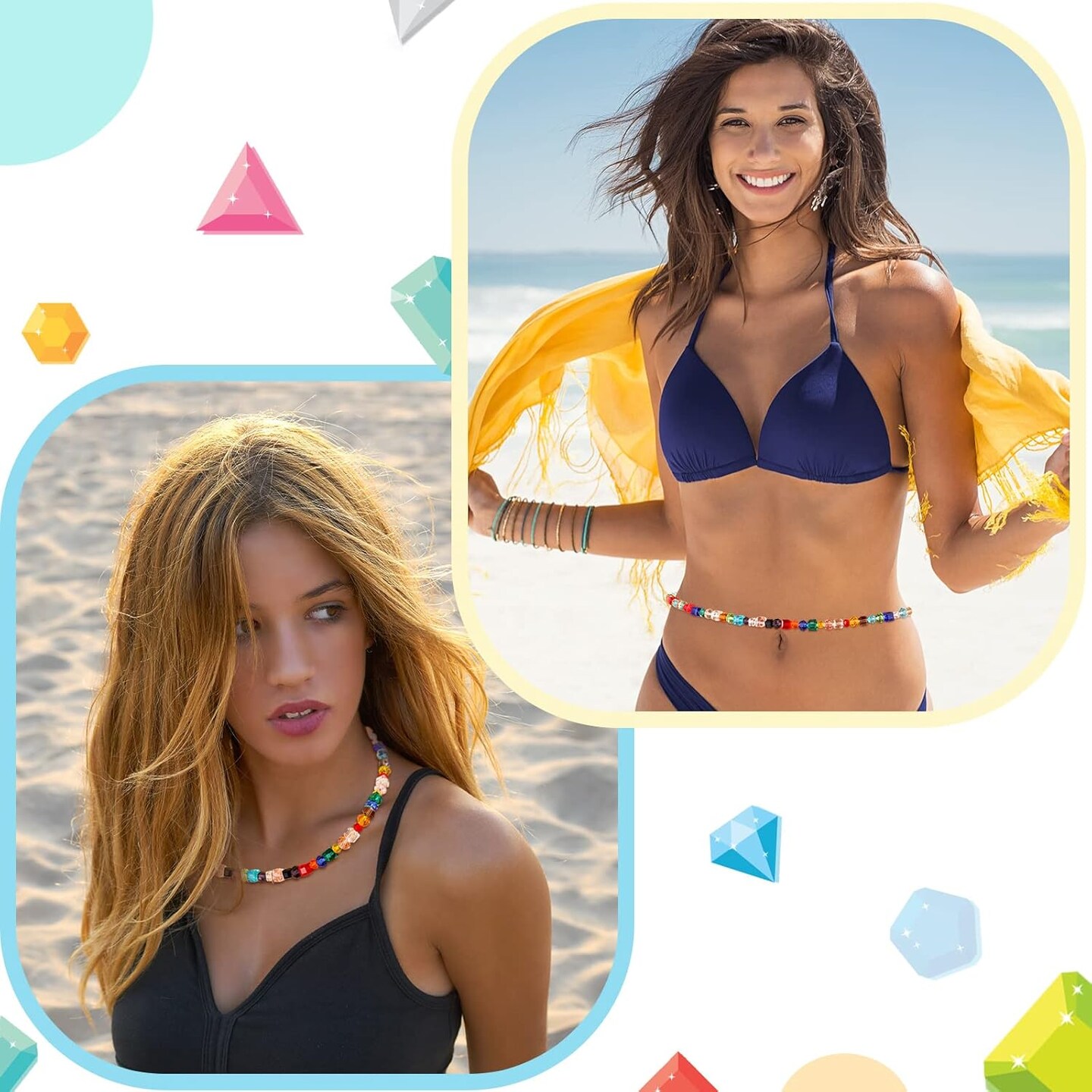 1000 Pieces Crystal Beads for Jewelry Making - Assorted Faceted Glass Bicone Cube Beads Bulk Rondelle Spacer for DIY Crafts Bracelets Necklace Pendants Making Supplies