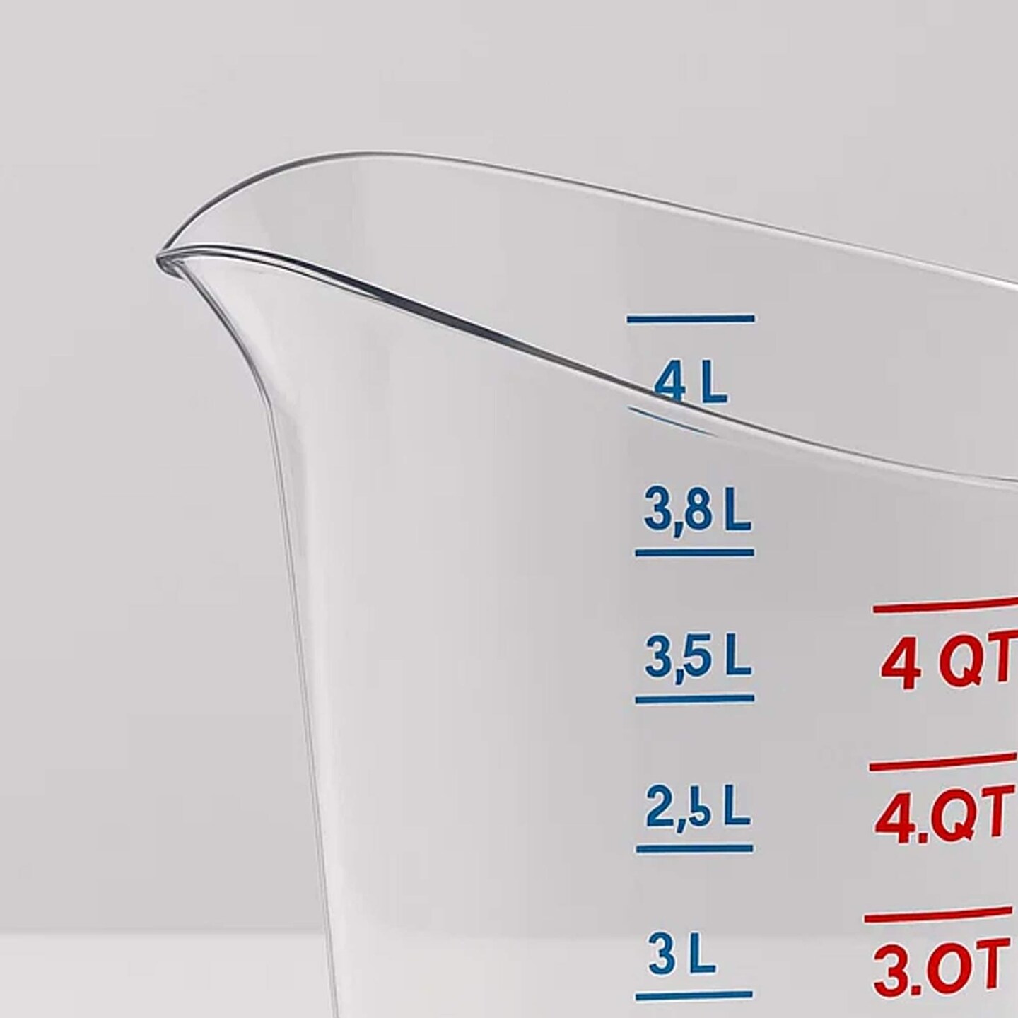 Clear Polycarbonate Measuring Cup 4 Quart Capacity