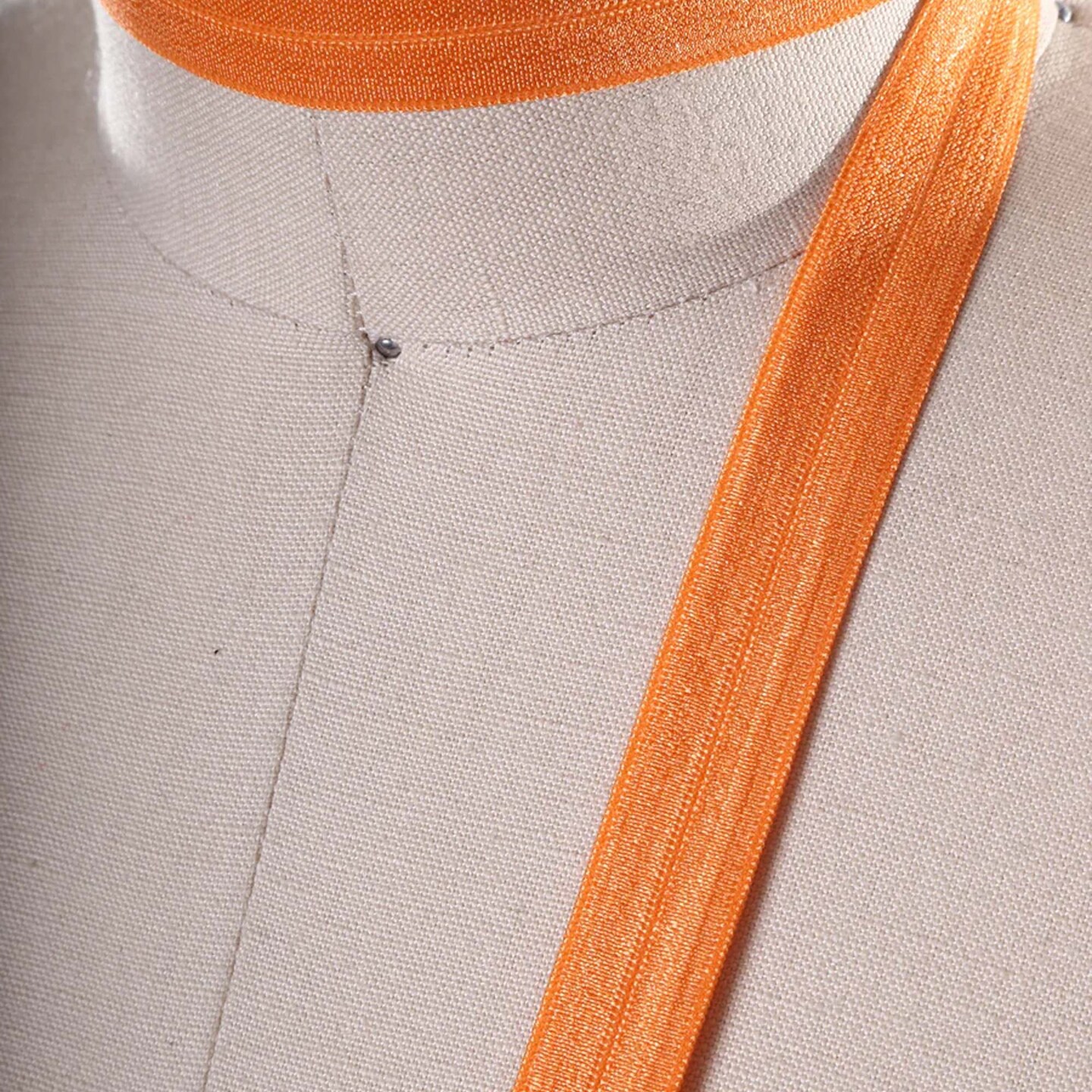 Trim 5/8" 3 Yards Medium Orange Fold Over Elastic Foldover Elastic for Hair Bows DIY Sewing