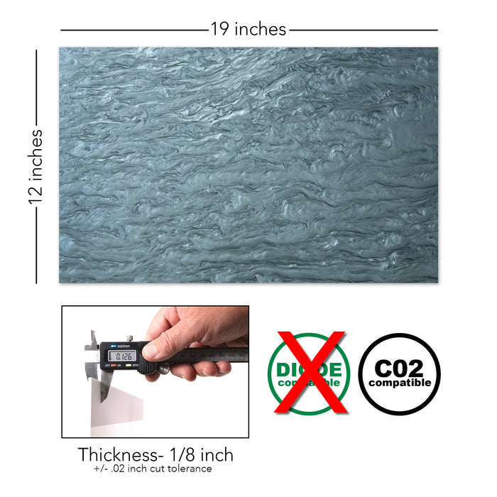 Pearlescent Acrylic 2.6mm (1/8th Inch), 12x19 inch | CO2 Laser & CO2 Glowforge Ready, Special Pattern Cast Acrylics, Craft Closet Brand