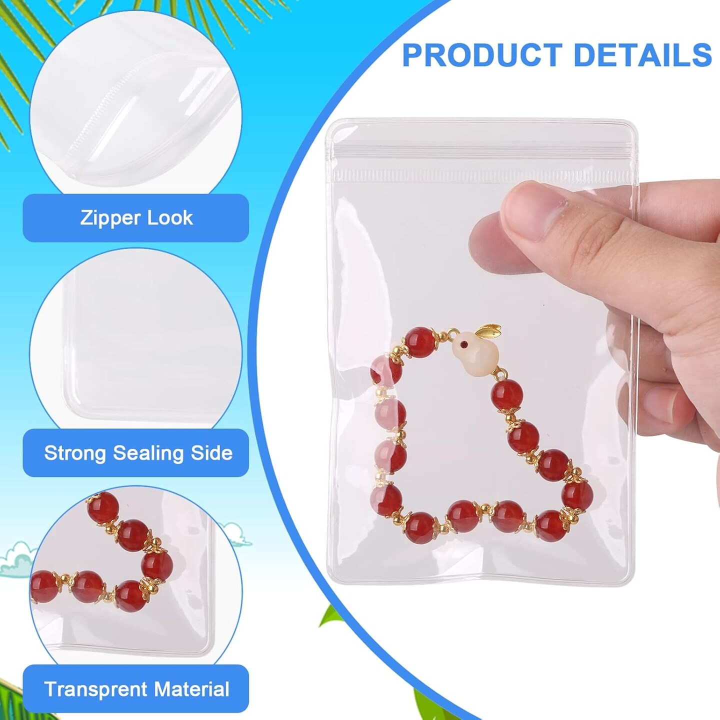 150Pack Self Seal PVC Jewelry Bags Clear Plastic Jewelry Storage Zipper Bag Anti Tarnish Jewelry Organizer Ziplock Bag for Women, 3 Sizes PVC Packing Pouch Lock Bags for Holding Jewelry Earring Ring