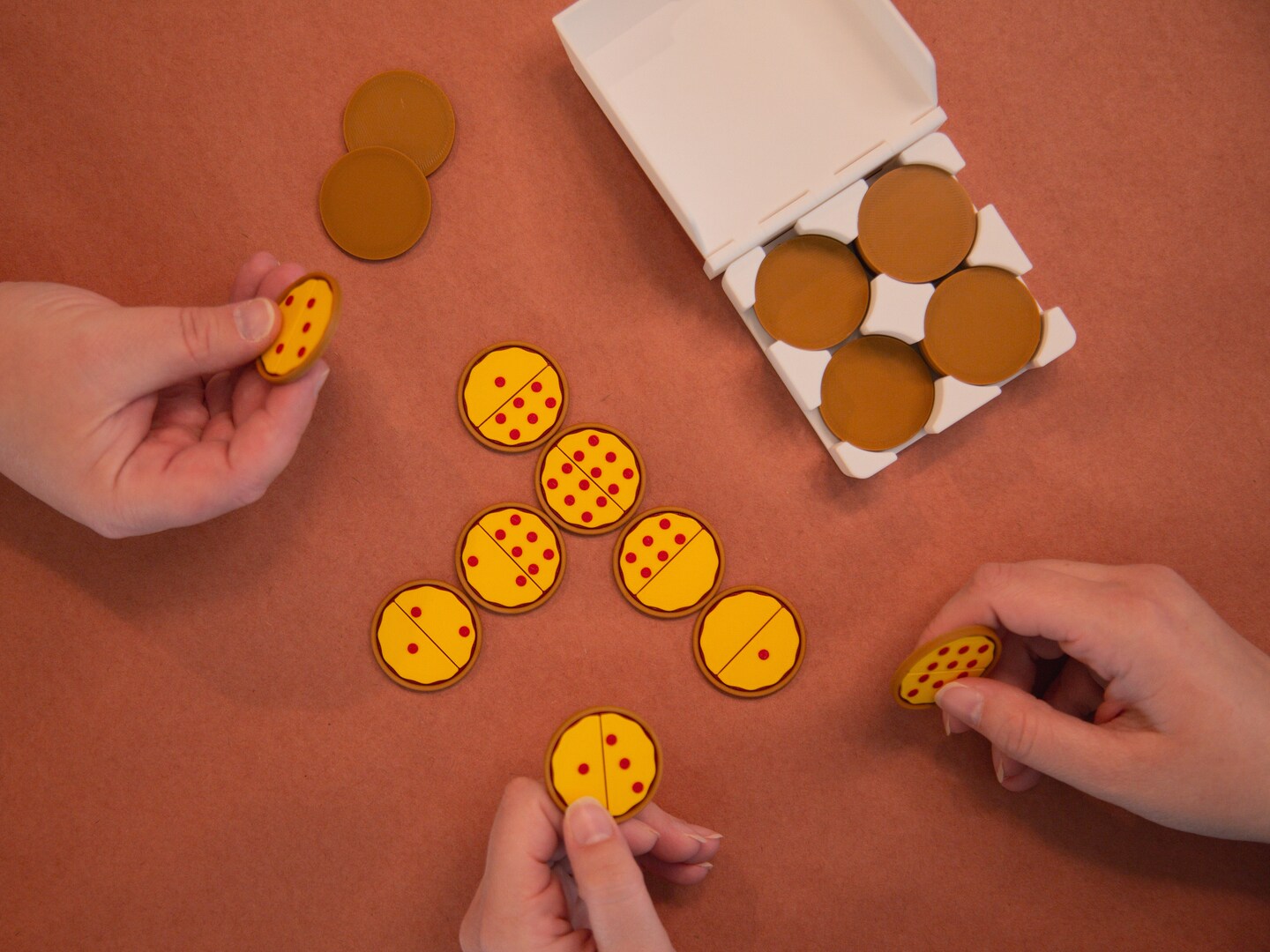 Pizza Domino Set and Box - Double 6 Dominoes Set | Unique gift for