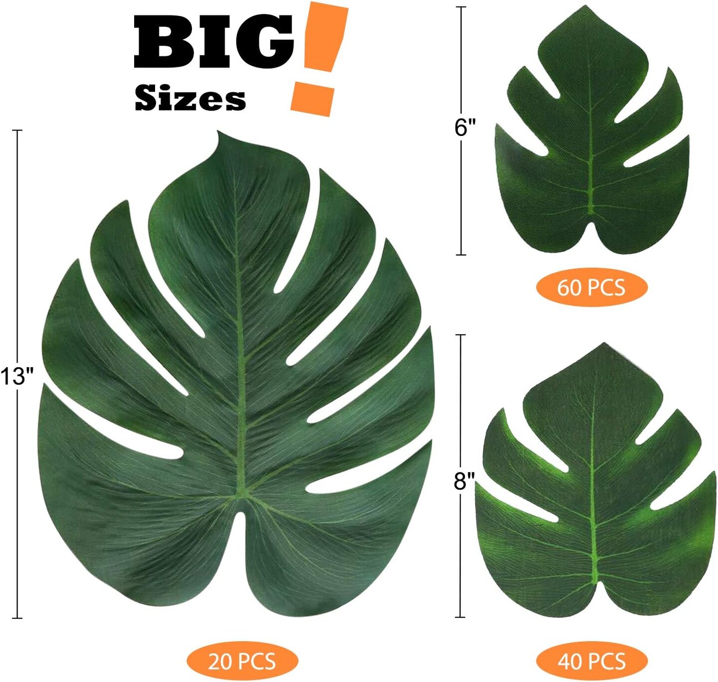 120PCS Tropical Palm Leaves Plant Imitation Leaf-Hawaiian/Luau/Jungle Party Table Decorations