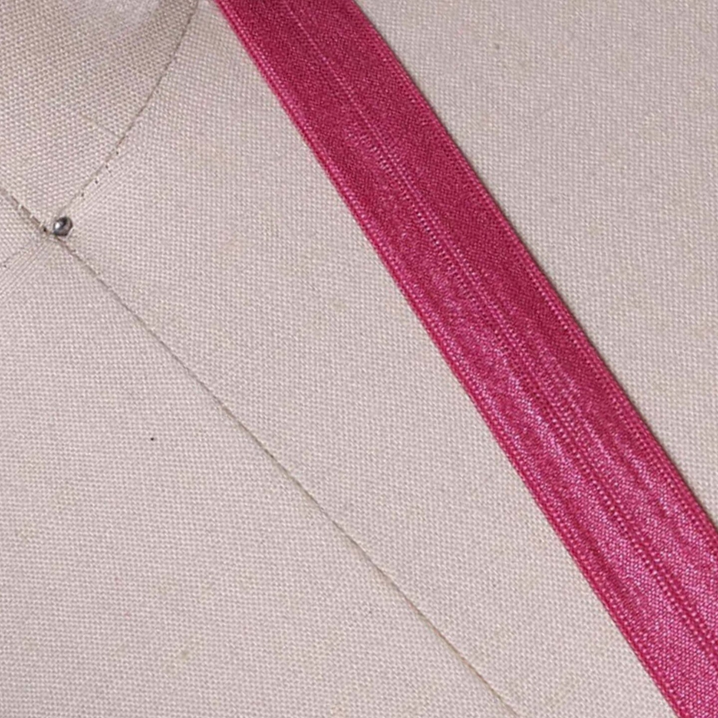 5/8&#x22; Magenta Fold Over Elastic Trim Soft Stretch Sewing Ribbon 3 Yards