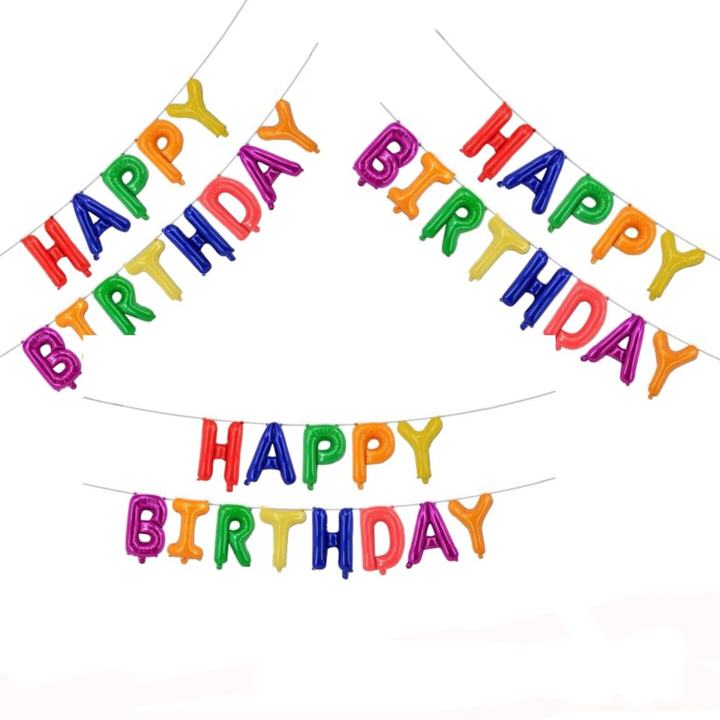 Happy Birthday Self-Inflating Balloon Banner Party Decoration