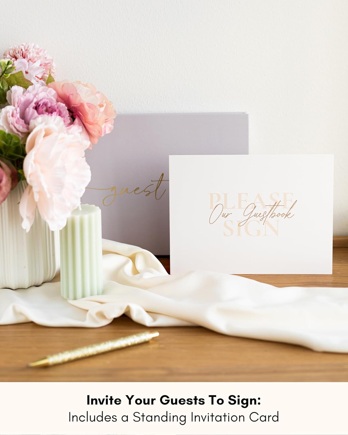 Elegant Blank Page Wedding Guest Book – The Perfect Polaroid Guest Book for Wedding Receptions, Birthdays, Baby Showers, and Special Events – A Stylish Sign-in Book for Guests