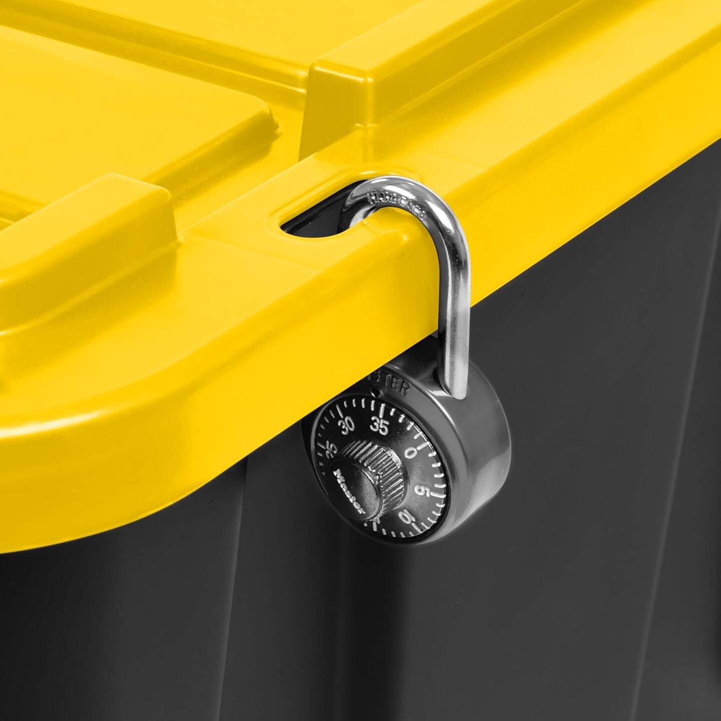 IRIS USA 27Gal/108Qt 4 Pack Large All-Weather Heavy-Duty Stackable Storage Plastic Bin Tote Container with Quick Snap Lid, Yellow