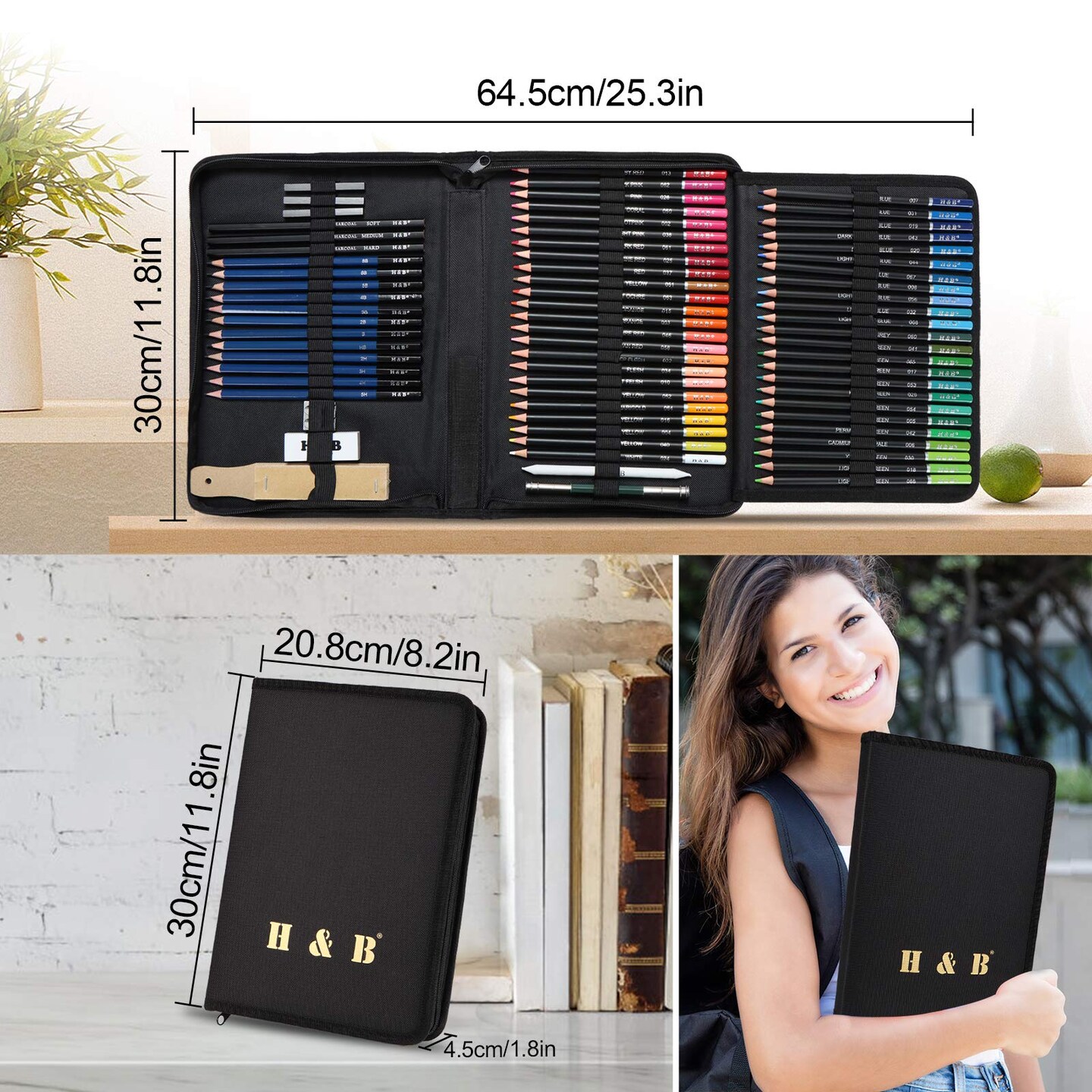 Sketching and Drawing Colored Pencils Set 96-Pieces,Art Supplies Painting Graphite Professional Art Pencils Kit,Gifts for Teens &#x26; Adults Drawing Charcoal Tool Set