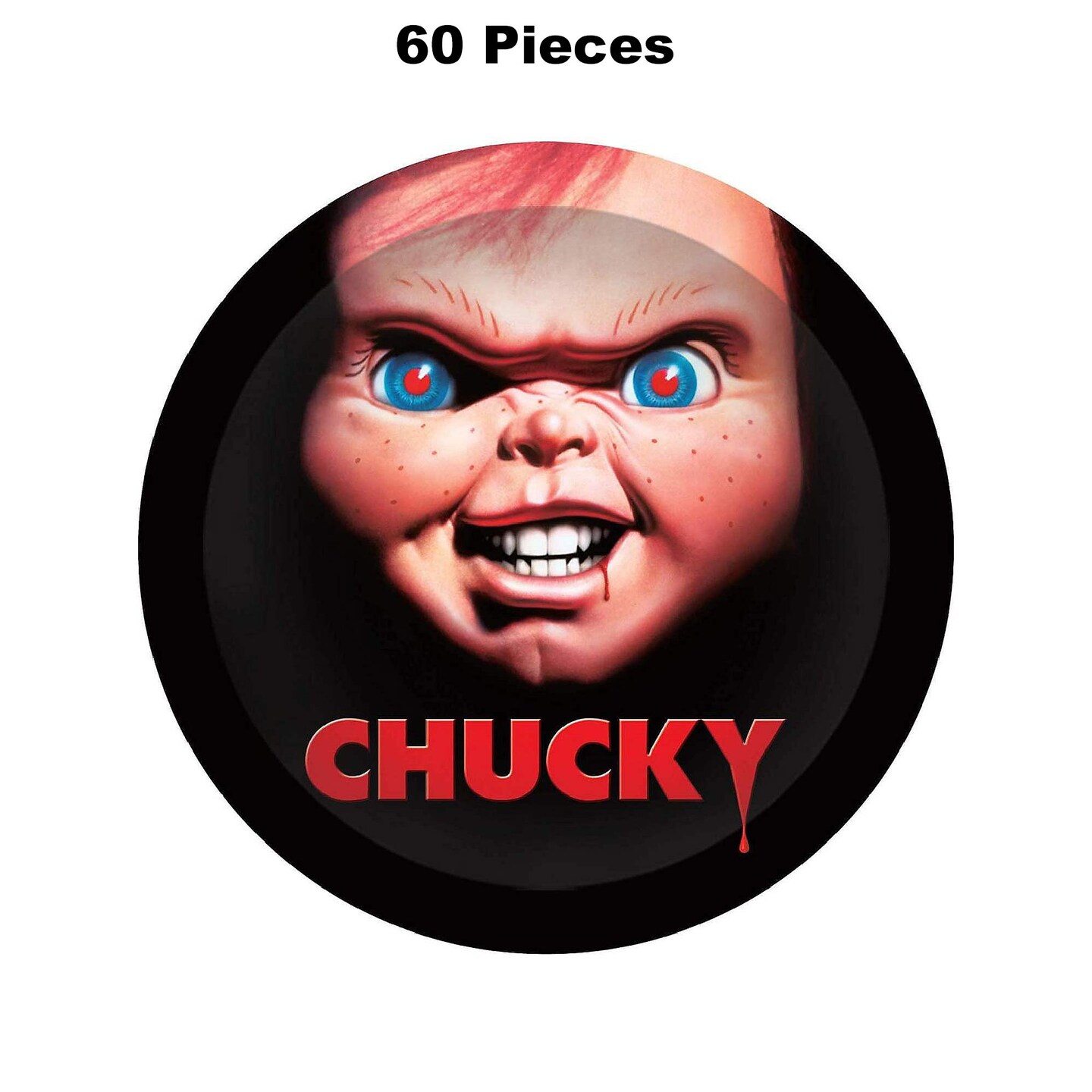 60 Piece Kids Chucky Party Tableware Set Paper Plates Cups Napkins