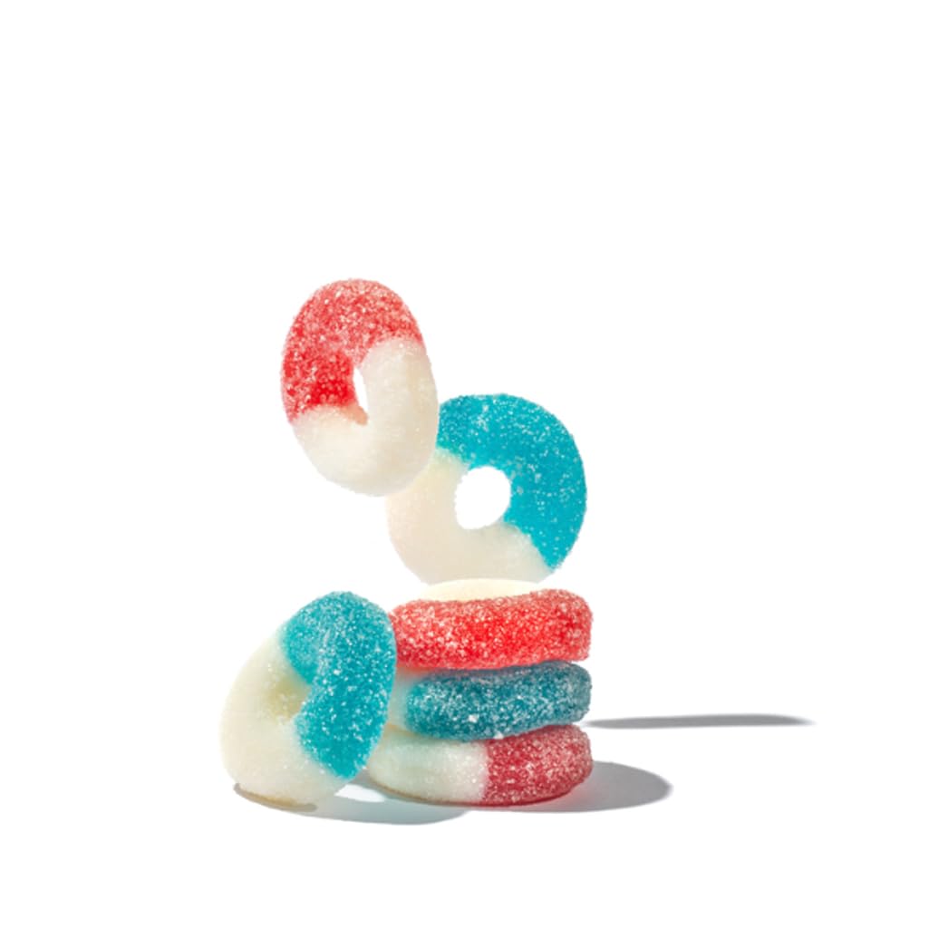 USA Patriotic Gummy Freedom Rings Candy Holiday Treats, 4th of July, Fun and Festive Snacking, Party flavor, Half-Pound