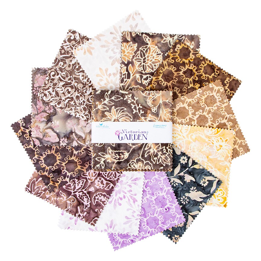 Expressions Batiks 5&#x22; Square Pack in Victorian Garden B