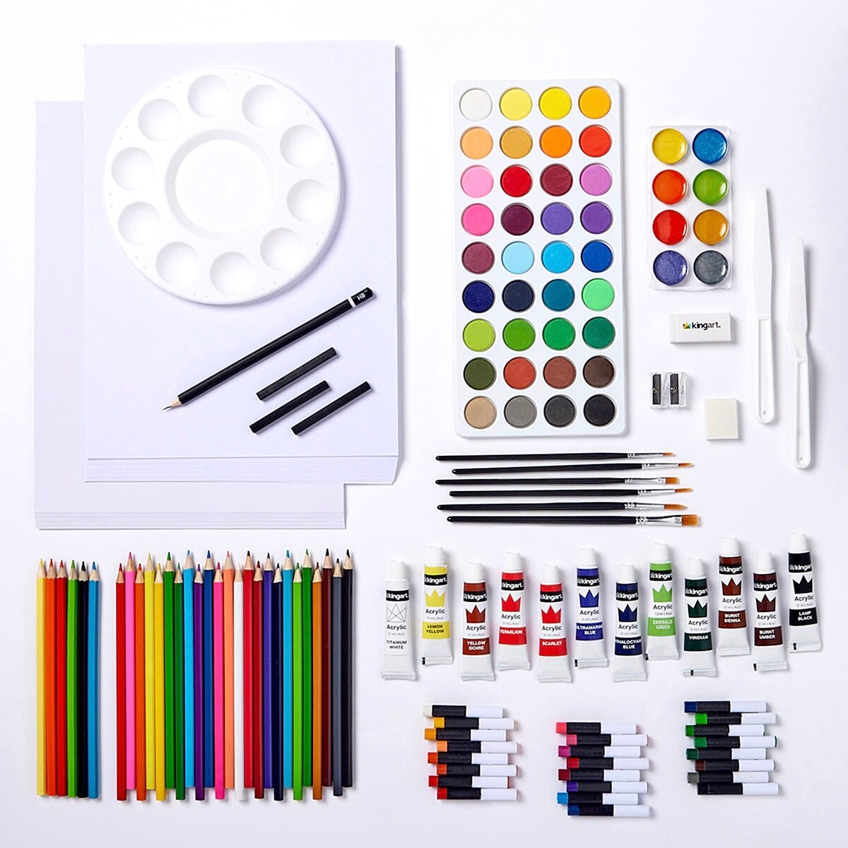 KINGART® Mixed Media Art Set, Drawing, Painting & Sketching, 175 Pc.