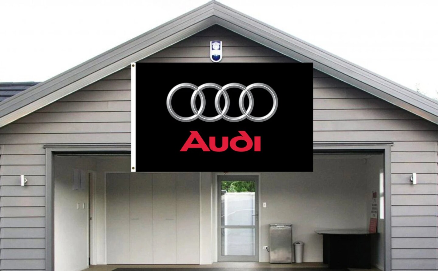 Audi Racing Car Logo Flag 3x5FT Banner Black Garage Wall Banner
