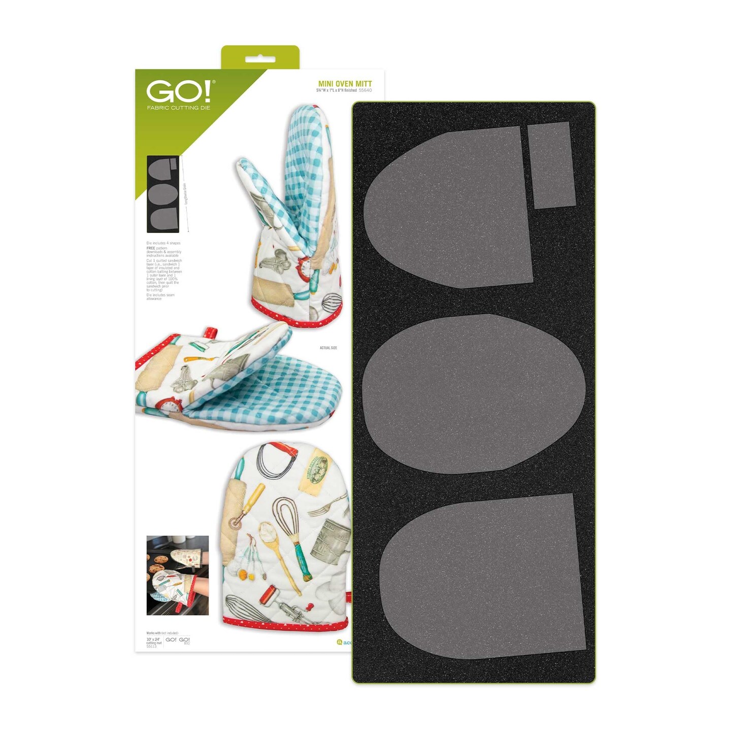 Accuquilt GO! Kitchen Essentials Die Bundle &#x2013; 2 Free Cutting Mats!
