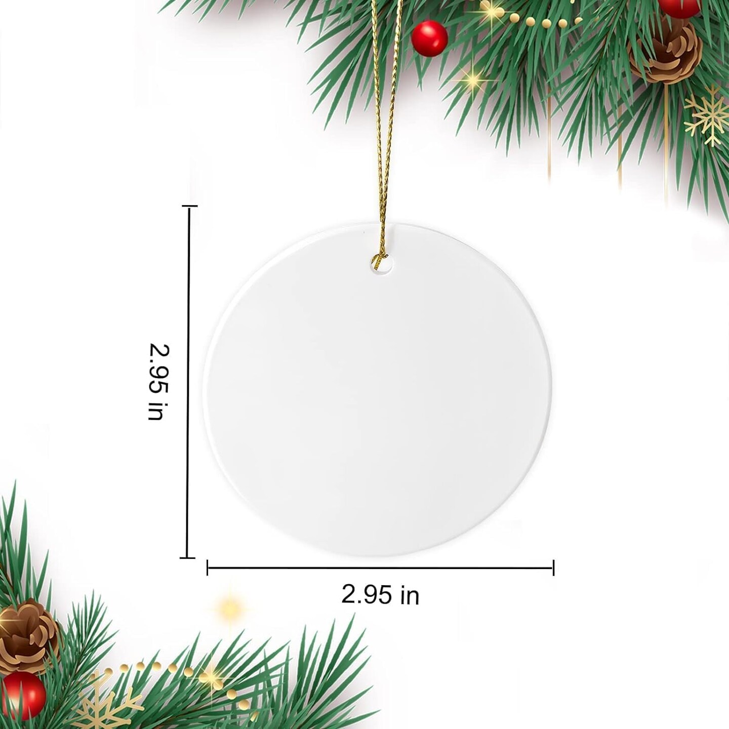 Sublimation Ceramic Ornaments – Bulk White Round Porcelain Blanks for Heat Press, Personalized Christmas Tree Keepsakes, DIY Holiday Crafts and Decorations