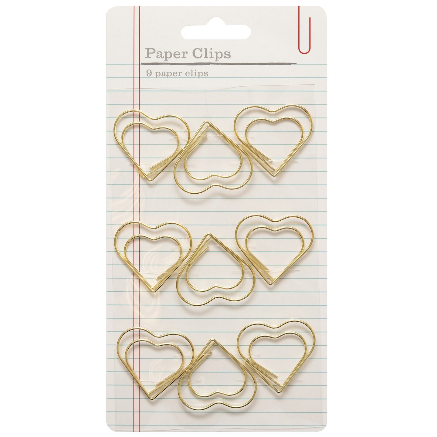 American Crafts Paper Clips 9/Pkg-Jumbo Heart