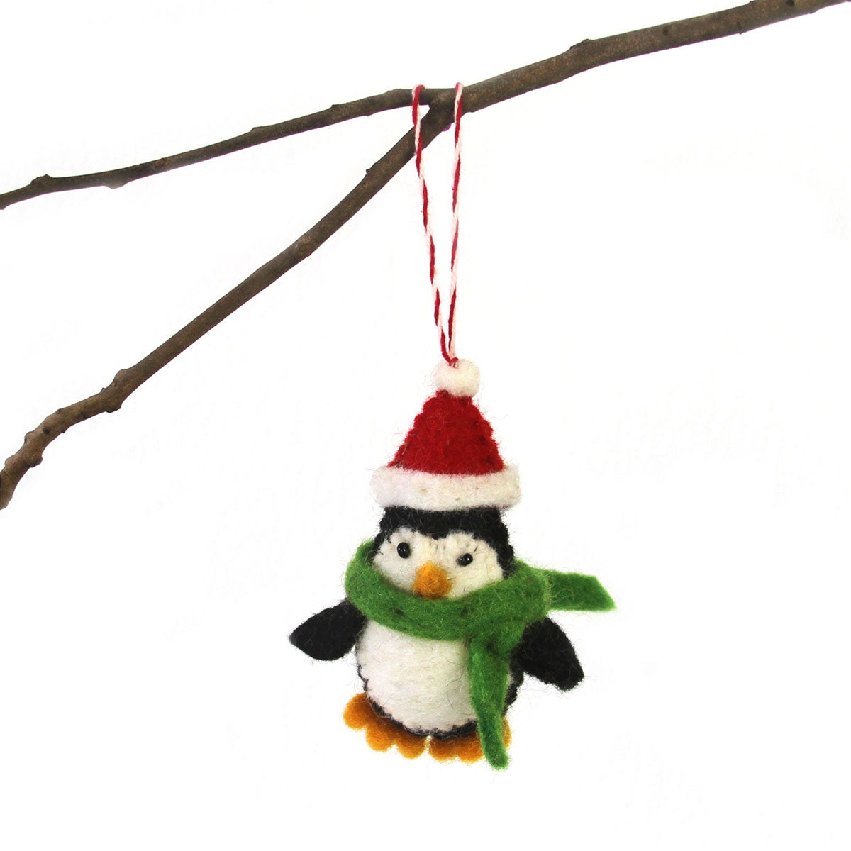 Multi-Color Wool Felt Penguin Christmas Ornaments Handcrafted Festive Designs