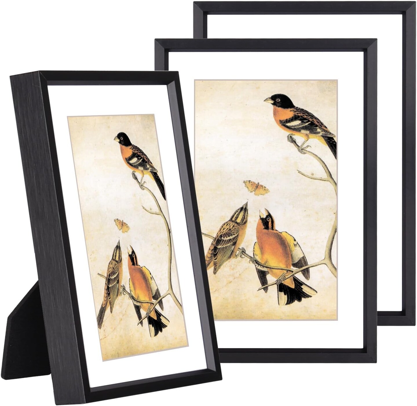 5x7 Picture Frame Set of 3, Black Metal Photo Frames with HD Glass, Wall Hanging and Table Display