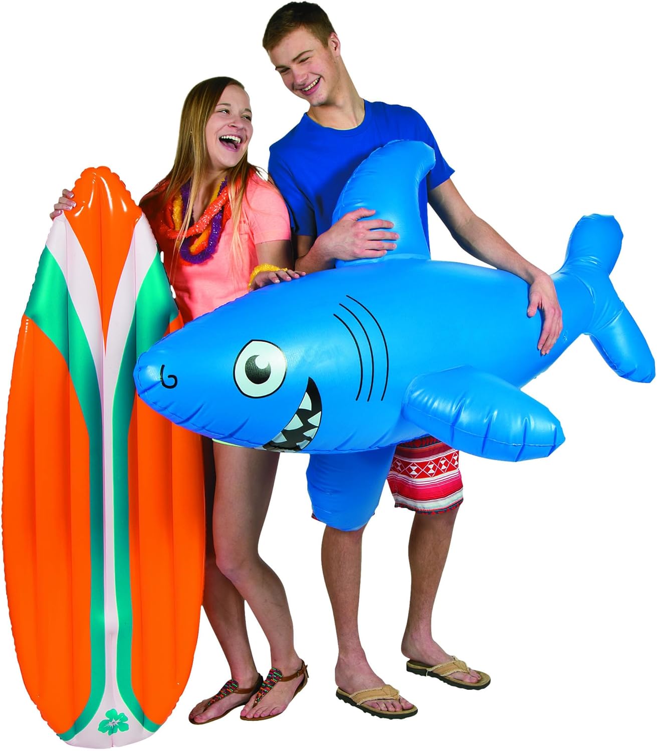 60&#x22; x 20&#x22; Tropical Colors Inflatable Vinyl Surfboard, 1 Piece, Great for Birthdays, Parties, Luau and Tiki Themes