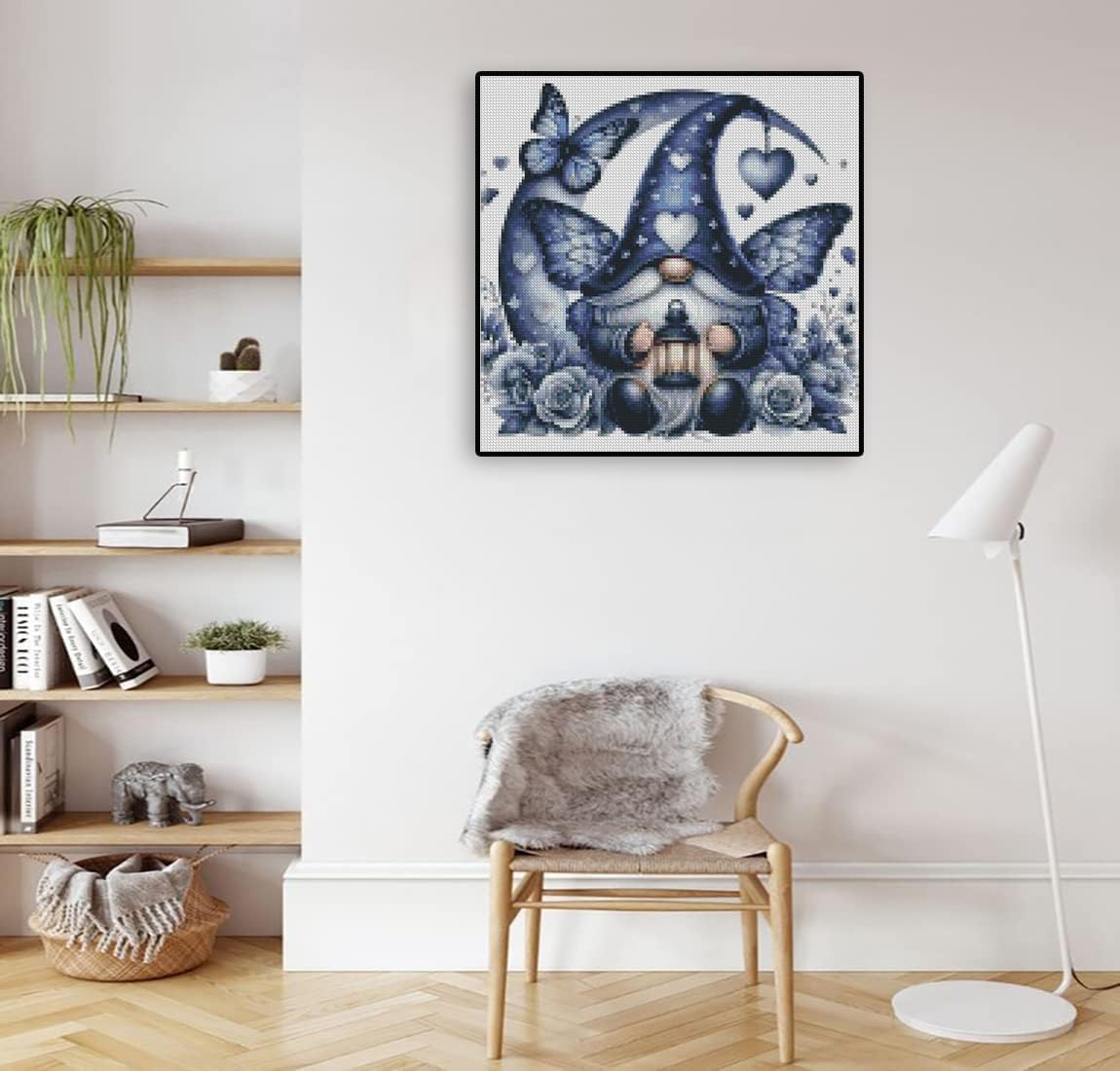 Stamped Cross Stitch Kits for Adults Beginner, Easy Counted Cross Stitch Kits Printed Butterfly Stitching Patterns