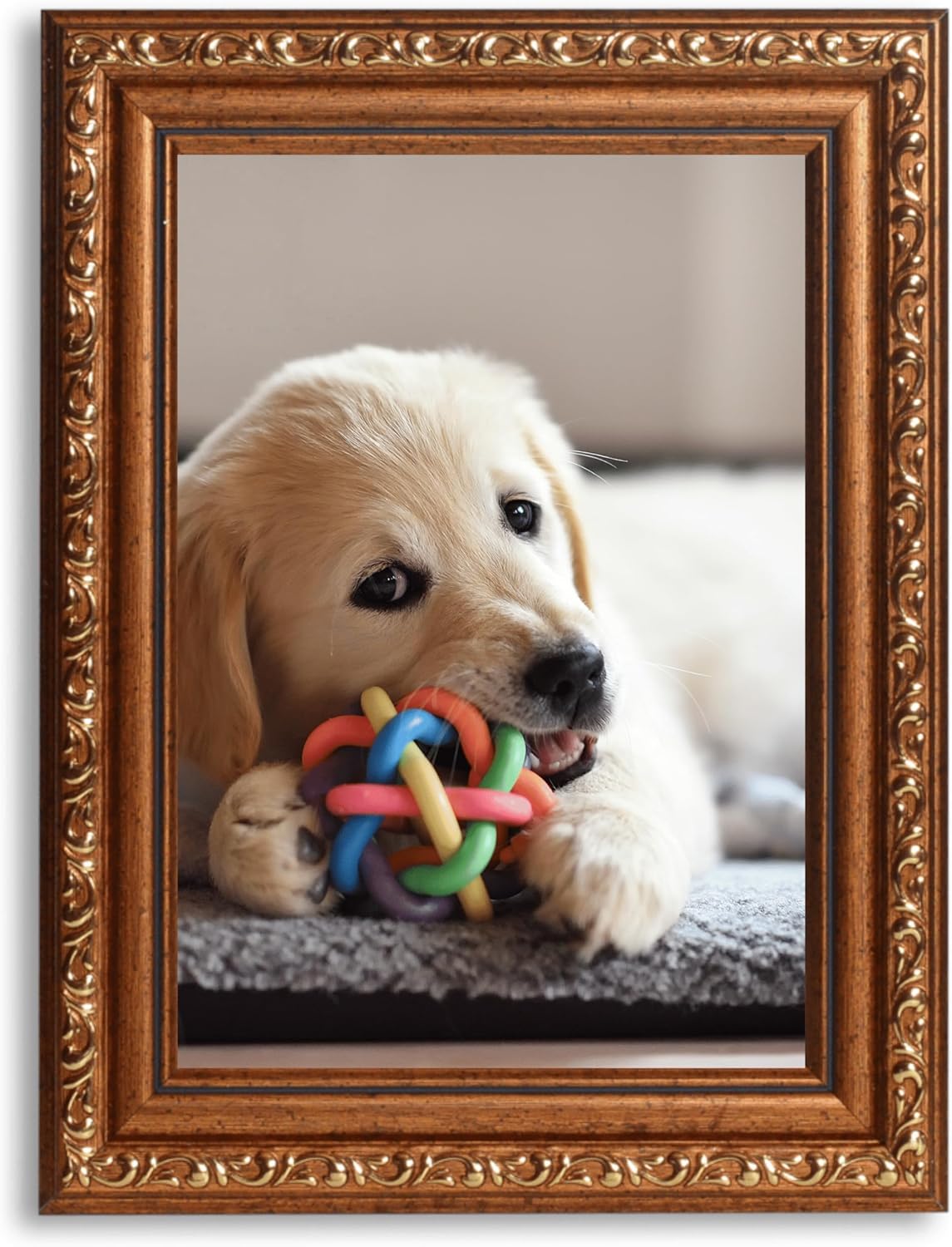 5x7 Picture Frame Brown Gold - Vintage Picture Frames with Shutterproof Acrylic Glass - Antique - Baroque