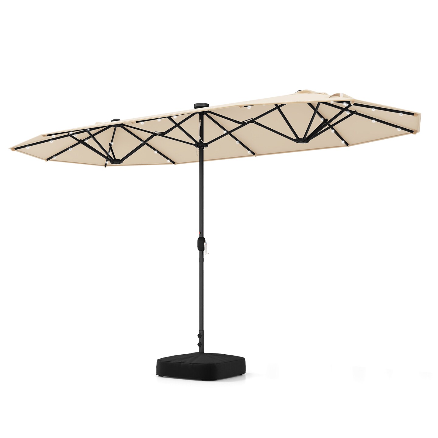 13FT Outdoor Patio Umbrella with Solar LED Lights for Backyard Relaxation